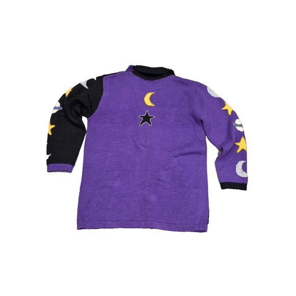 Storybook Knits Owl Button Front Cardigan Buttons Sweater Small Black A004006 - Picture 4 of 9